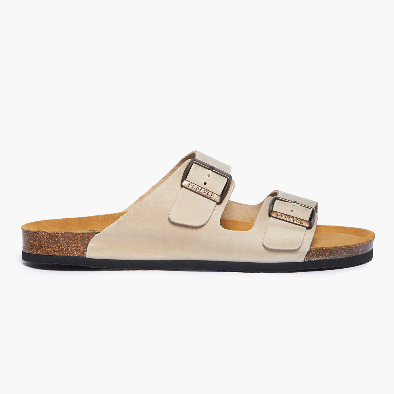 Plakton Baku Men 8 41 Slingback 2 Strap Cork Sandals taupe Gray Soft Footbed NEW Men main image 2