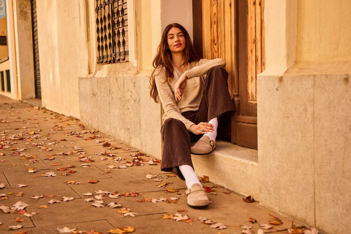 Plakton Essentials fleece-lined cork clogs for autumn and winter